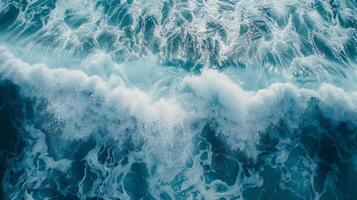 foamy waves rolling up in ocean. photo
