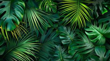 Palm leaves background. photo