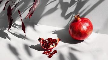 Modern High-Key Portrait of Pomegranate. photo