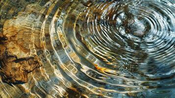 Thermal mineral springs, close-up of water ripples, relaxing and therapeutic. photo