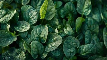 Fresh Organic Spinach Leaves Texture. photo