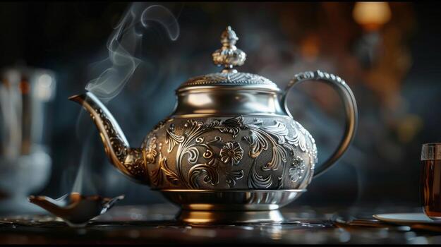 tetera plata elementos. foto