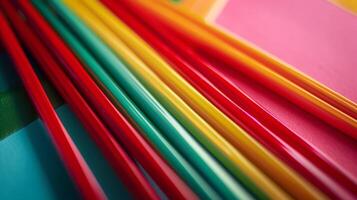 Vibrant red and green chopsticks on a colorful background, perfect for Asian cuisine concepts photo