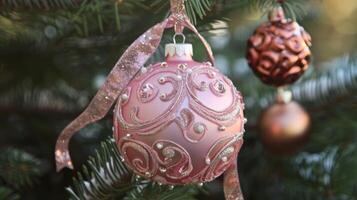 christmas pink ornament photo