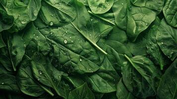 Fresh Organic Spinach Leaves Texture photo