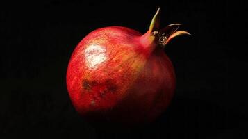 fruta de la granada sobre un fondo negro foto