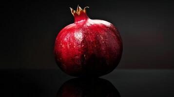 Pomegranate fruit on a black background photo