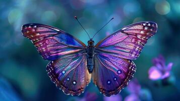 wings purple butterfly. photo