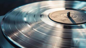 silver vinyl record image. photo