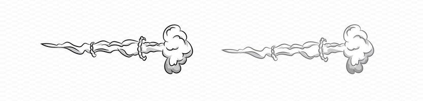 Smoke cartoon wind puff . Comic smoke puff vector