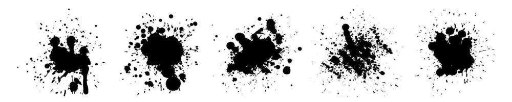 Dirty ink splashes and blots set vector