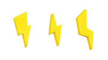 Thunderbolt lightning icon set. Symbol of electricity and danger vector