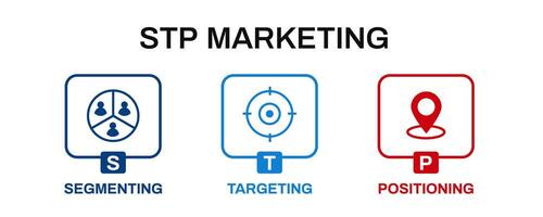 Stp marketing chart. Customer strategy for segmentation and targeting vector