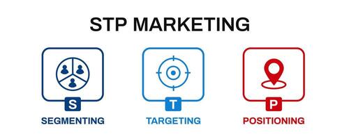 stp márketing cuadro. cliente estrategia para segmentación y focalización vector