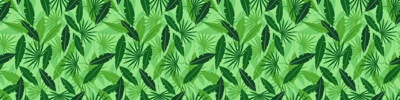 Leaves in jungle seamless pattern. Tropical green plants vector