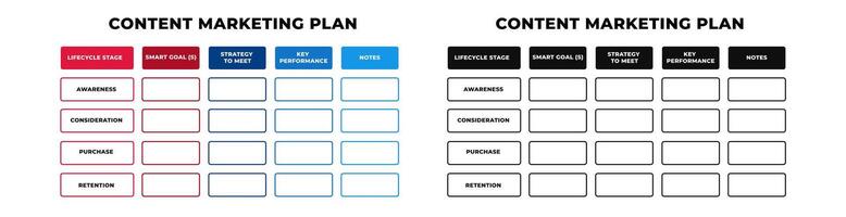 Contents of marketing business plan vector