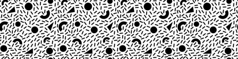 Geometric memphis semicircle and triangle seamless pattern vector