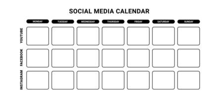 Social media calendar chart. Web business information advertising vector