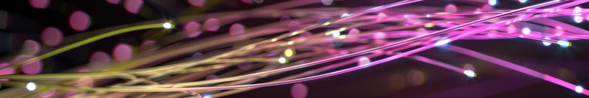 Dynamic Wave of Fiber Optics in Neon Pink and Soft Yellow photo