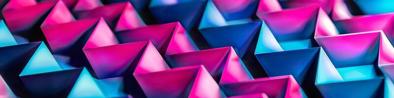 A colorful of triangles in pink and blue photo