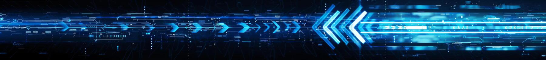 Futuristic Blue Data Stream with Digital Wave Patterns photo