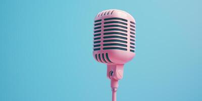 Sleek Modern Microphone in a Vibrant Pink Shade photo