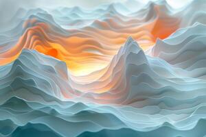 Delicate Paper Sculpture with Smooth Curves and Light photo