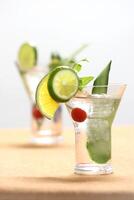 Primm's 1, rum-based spirit with mint, cucumber, fruit and ice photo