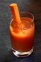 Bloody Mary, drink with lemon juice, vodka, tomato juice, pepper and salt photo