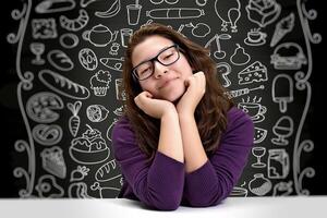 beautiful, friendly and young teacher in gastronomy class photo