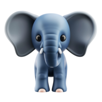 amigáveis 3d desenho animado elefante em transparente fundo png