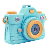 3d cartoon illustration of digital camera icon on transparent background png