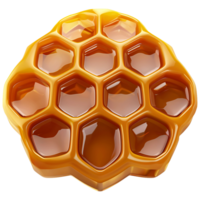 3d cartoon illustration of honeycomb on transparent background png