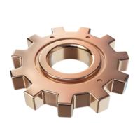 3d render of gear icon on transparent background png