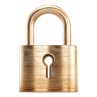 A golden lock with a keyhole png