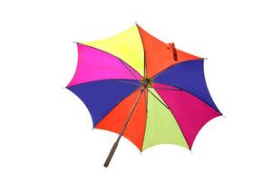 colorful umbrella open on white background photo