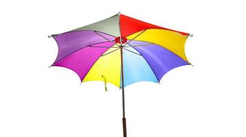 colorful umbrella open on white background photo