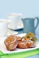 Lost bread, classic French sweet made with stale bread, milk, sugar and vanilla cream photo