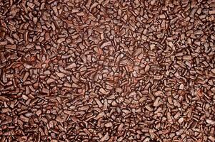 delicious chocolate sprinkles seen from above in close-up photo