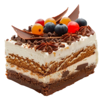 delicioso napolitano pastel con un rebanada cortar png