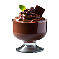 Chocolat mousse dans une verre sur transparent Contexte png