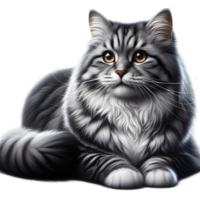 Realistic cute Persian cat on transparent background png