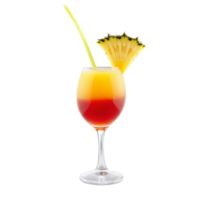 Rum Runner glass tall and curvy filled with a vibrant multi layered rum and fruit png