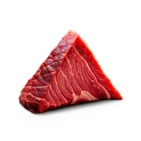 Raw tri tip roast triangular shape vibrant red captured in natural light Food and culinary png