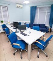 Modern clinic workers room. Service ward in hospital. photo