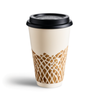 Eco friendly bamboo reusable cup with a silicone lid and sleeve showcasing a creamy latte png