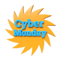 3D Cyber Monday rendering for sale tag png