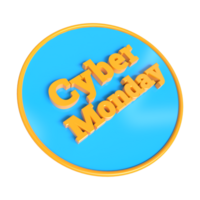 3D Cyber Monday rendering for sale tag png