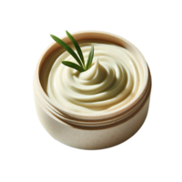 Scrub jar mockup isolated. Top view. Organic cosmetics for skin care. Advertising cosmetics and environmentally friendly products. png