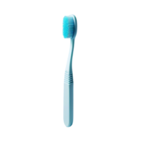 Mockup of a white toothbrush with blue bristles. Side view. Advertising of oral hygiene products. png